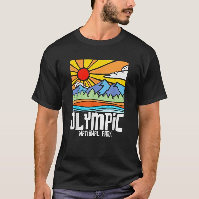 Olympic National Park Artistic Nature Mountains Vi T-Shirt (Front)