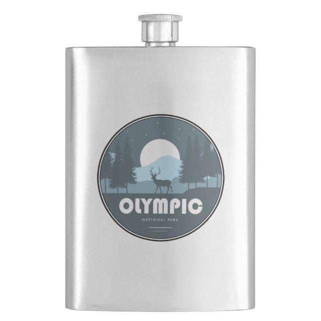 Olympic National Park Deer Hip Flask (Front)