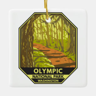Olympic National Park Hoh Rainforest Washington  Ceramic Ornament