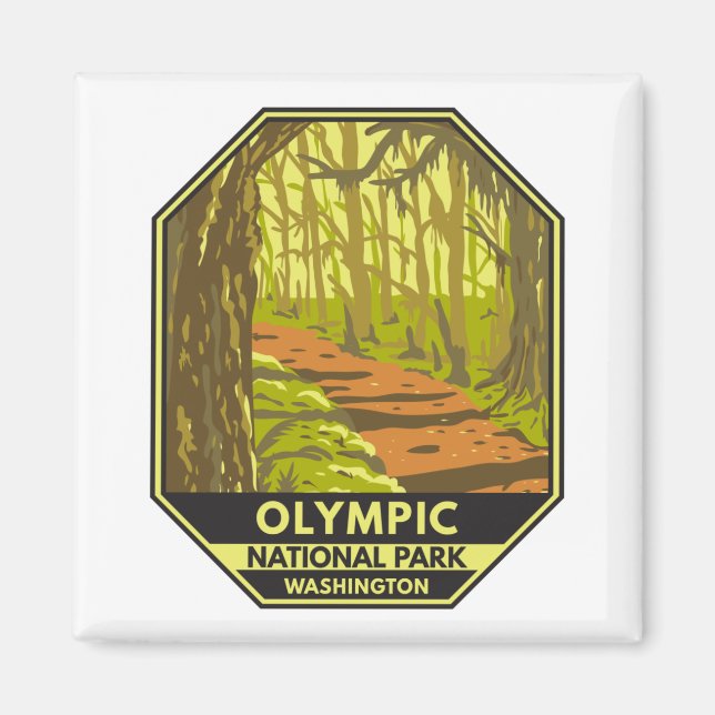 Olympic National Park Hoh Rainforest Washington   Magnet (Front)