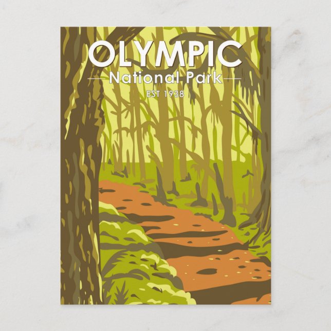 Olympic National Park Hoh Rainforest Washington Postcard (Front)