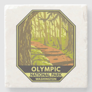 Olympic National Park Hoh Rainforest Washington Stone Coaster
