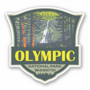 Olympic National Park Illustration Retro