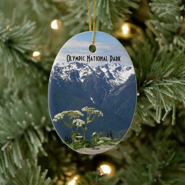 Olympic National Park Landscape Holiday Ceramic Ornament (Tree)