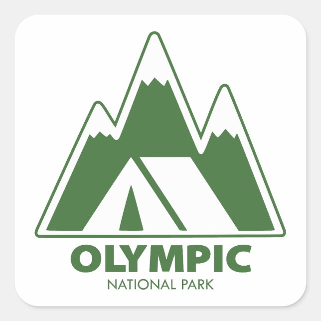 Olympic National Park Mountains Camping Square Sticker (Front)