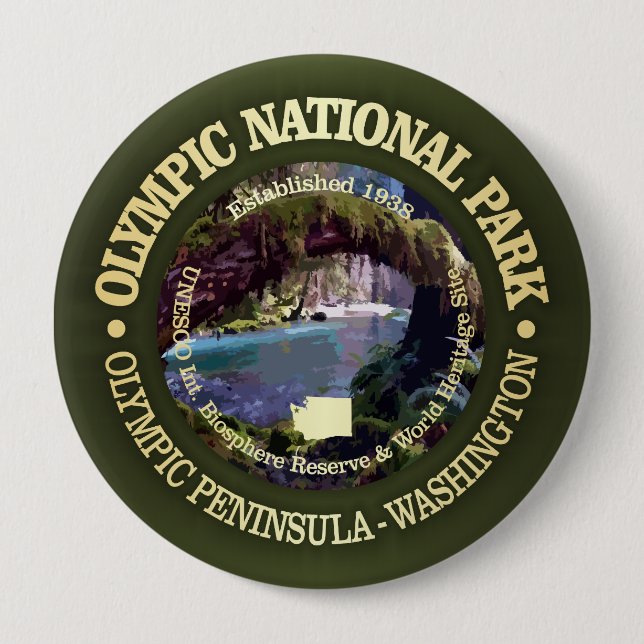 Olympic National Park (NP2) 4 Inch Round Button (Front)