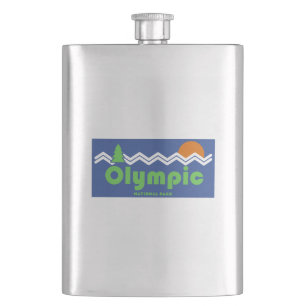 Olympic National Park Retro Hip Flask