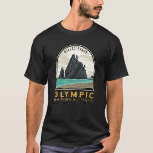 Olympic National Park Rialto Beach Vintage Emblem T-Shirt