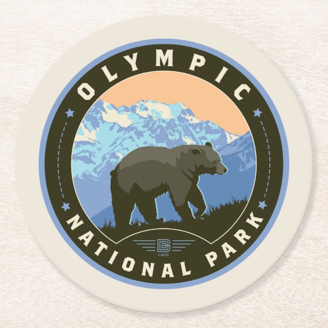 Olympic National Park Round Paper Coaster (Front)