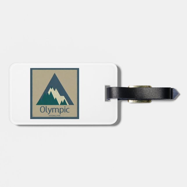 Olympic National Park Rustic Luggage Tag (Back Horizontal)