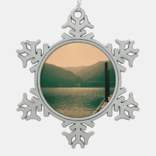 Olympic National Park, U.S.A. Beautiful landscape Snowflake Pewter Christmas Ornament