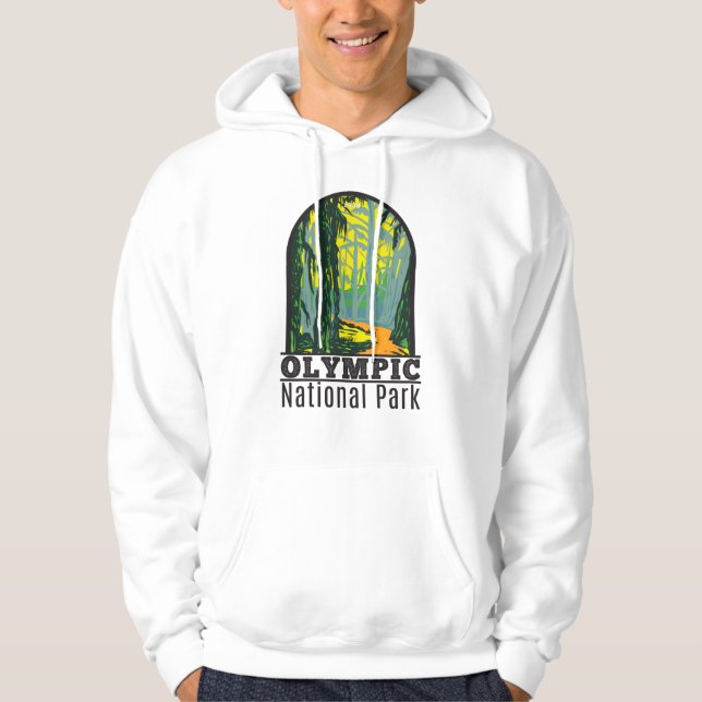 Olympic National Park Washington Hoh Rainforest  Hoodie (Front)