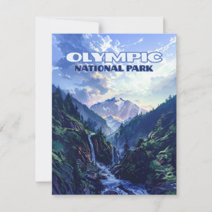 Olympic National Park Washington Mountains Card
