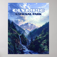 Olympic National Park Washington Mountains Vintage