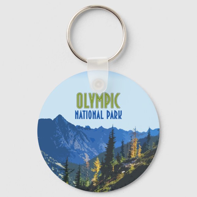 Olympic National Park Washington State Vintage Keychain (Front)