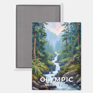 Olympic National Park   Washington Travel Art Magnet
