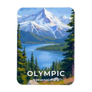 Olympic National Park Washington Travel Painting Magnet