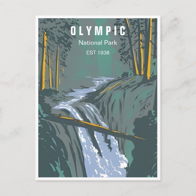 Olympic National Park Washington Vintage  Postcard (Front)