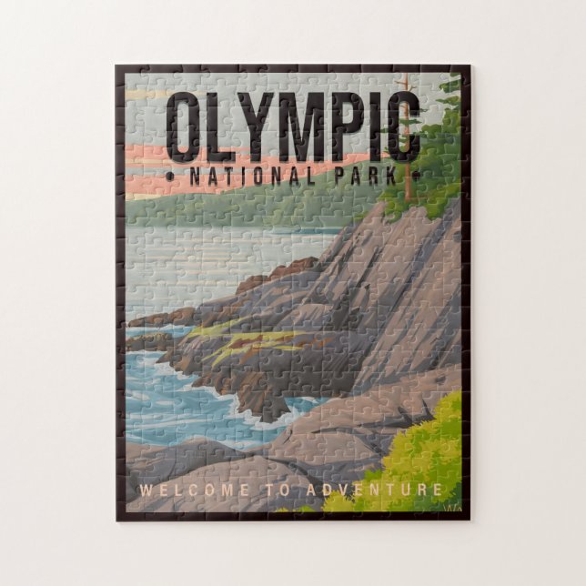 Olympic National Park Washington Vintage Souvenir Jigsaw Puzzle (Vertical)
