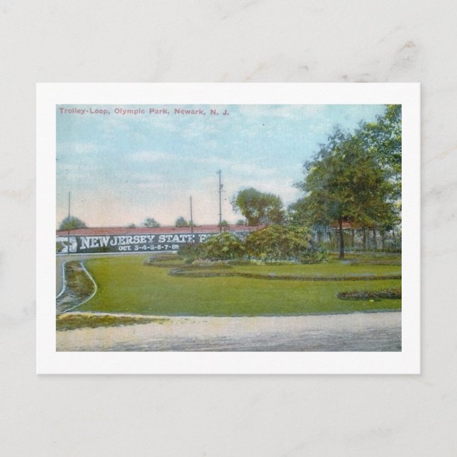 Olympic Park, Newark NJ Vintage Postcard (Front)