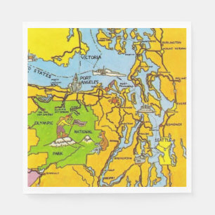Olympic Peninsula Map Napkin