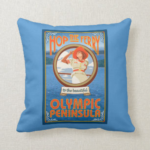 Olympic Peninsula, WashingtonHop the Ferry Throw Pillow