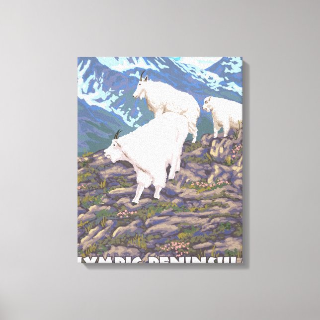 Olympic Peninsula, WashingtonMountain Goats Canvas Print (Front)