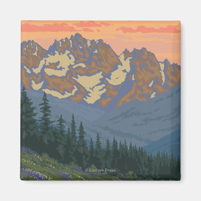 Olympic Peninsula, WashingtonSpring Flowers Magnet (Front)