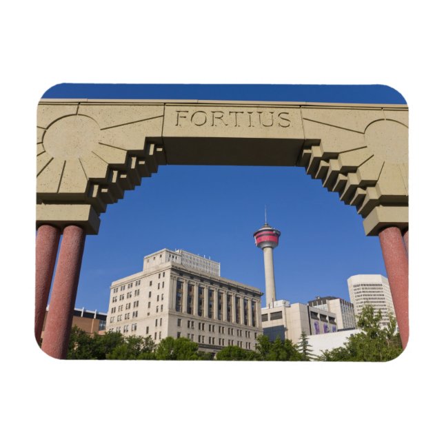 Olympic Plaza and Calgary Tower, Alberta, Canada Magnet (Horizontal)