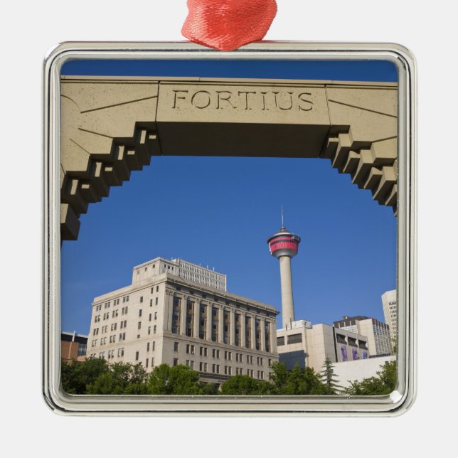 Olympic Plaza and Calgary Tower, Alberta, Canada Metal Ornament (Front)