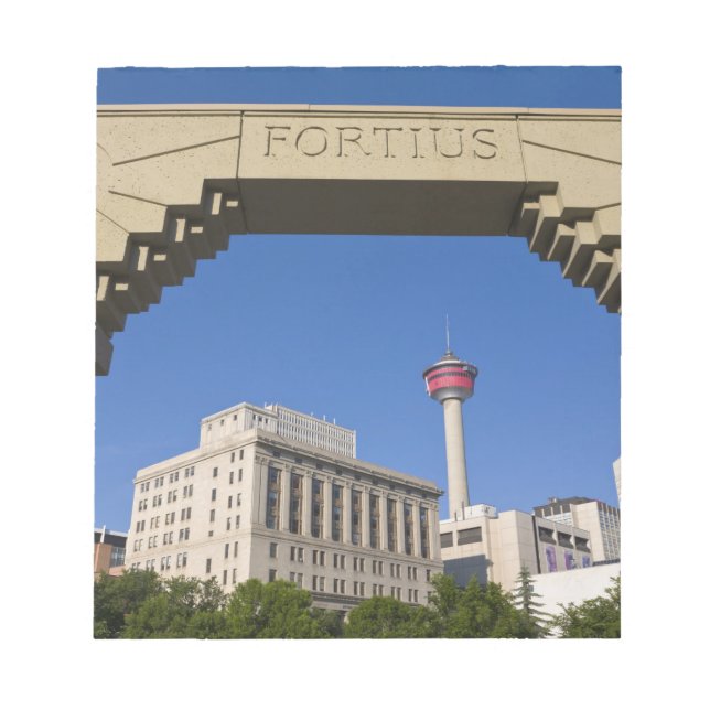 Olympic Plaza and Calgary Tower, Alberta, Canada Notepad (Front)