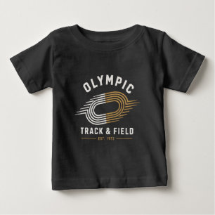 Olympic Track Field Est 1972 Retro Running Logo Baby T-Shirt