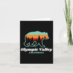 Olympic Valley California Skiing Snowboarding Bear Card
