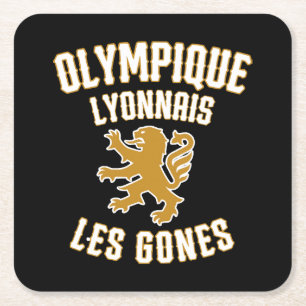 Olympique Lyonnais Les Gones Square Paper Coaster