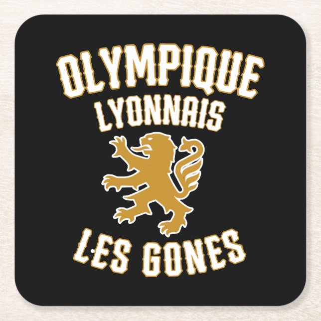 Olympique Lyonnais Les Gones Square Paper Coaster (Front)