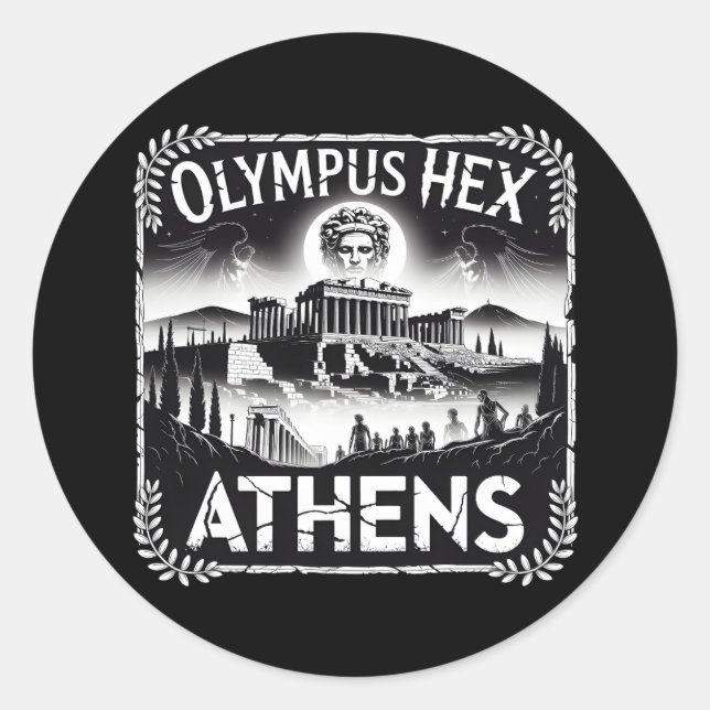 Olympus Hex Athens Haunted Ruins Halloween Classic Round Sticker (Front)