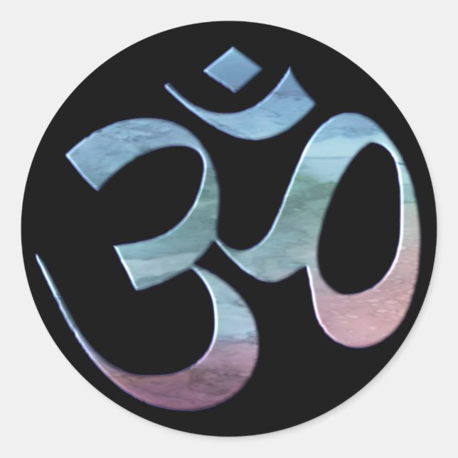 Om 1 classic round sticker (Front)