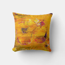 OM Abstract Painted Throw Pillow