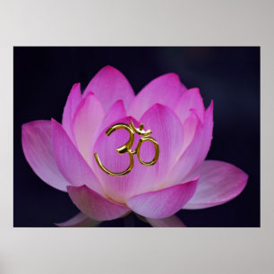 OM and the lotus flower Poster