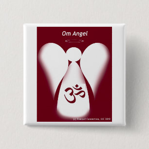 Om Angel 2 Inch Square Button
