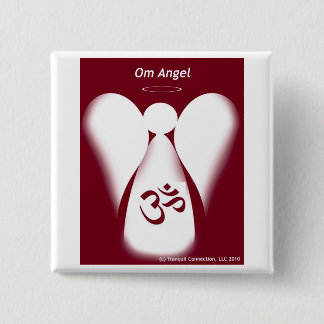 Om Angel 2 Inch Square Button