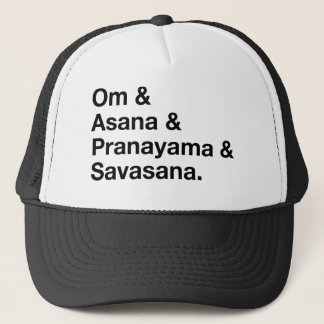 om & asana trucker hat