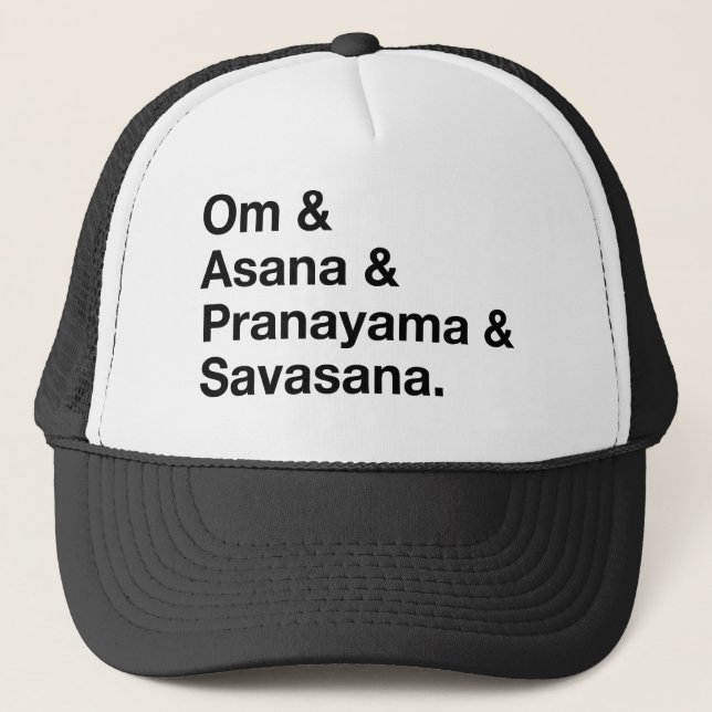 om & asana trucker hat (Front)