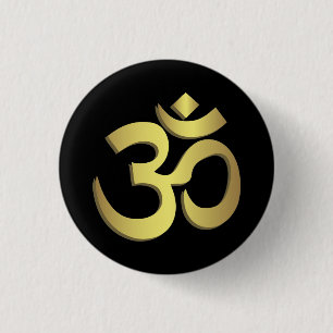 Om ( Aum ) Namaste yoga symbol 1 Inch Round Button