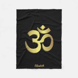 Om ( Aum ) Namaste yoga symbol Fleece Blanket