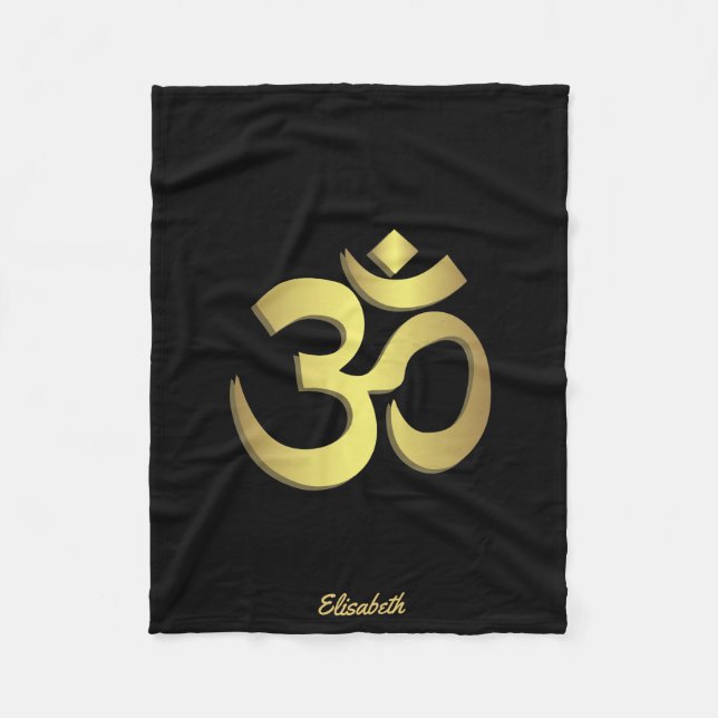 Om ( Aum ) Namaste yoga symbol Fleece Blanket (Front)