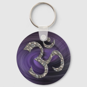 OM / AUM - SILVER KEYCHAIN