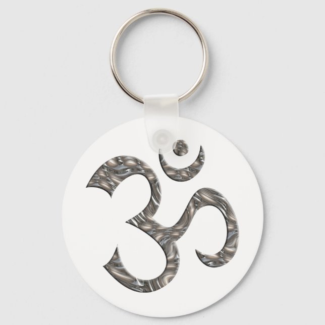 OM / AUM - SILVER KEYCHAIN (Front)