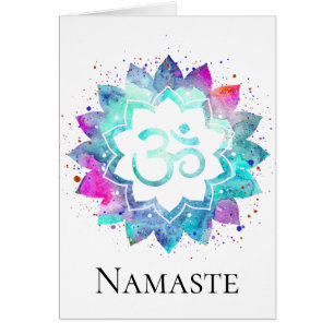 *~* OM AUM Symbol Watercolor  Lotus Mandala