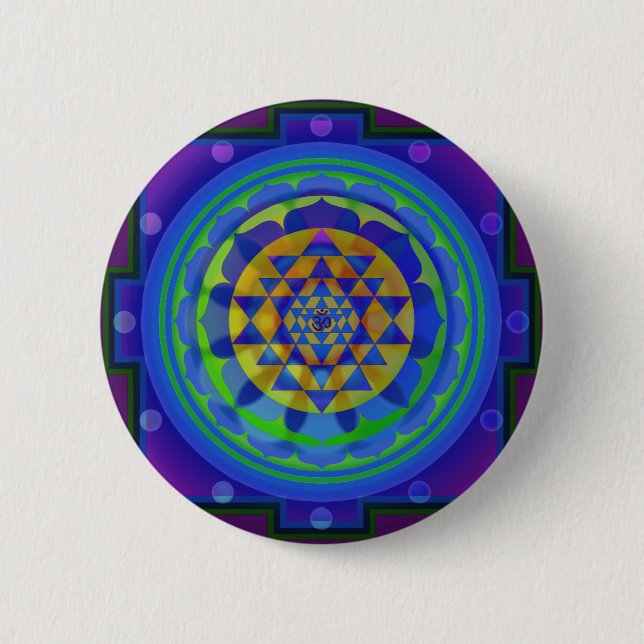 Om (AUM) Yantra mandala 2 Inch Round Button (Front)